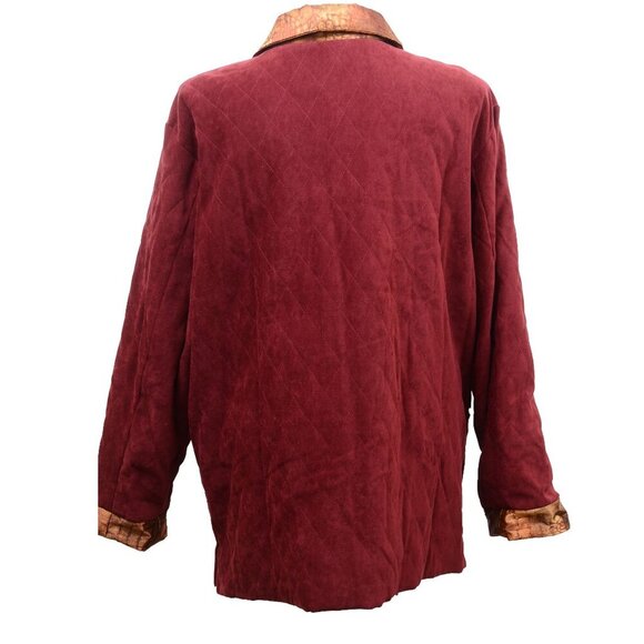 NWT Christine Thomson Modern Quilted Shirt Jacket Burgundy Plus Size 2X - Picture 4 of 7
